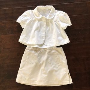 Girls lot of 2 piece chino skirt top 7/8